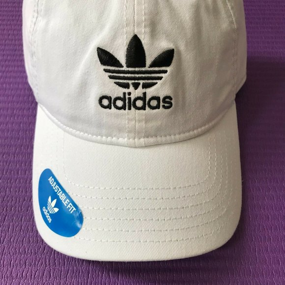 Adidas Originals Trefoil Relax StrapBack Cotton White Sport Cap Adjustable Hat - Picture 2 of 10